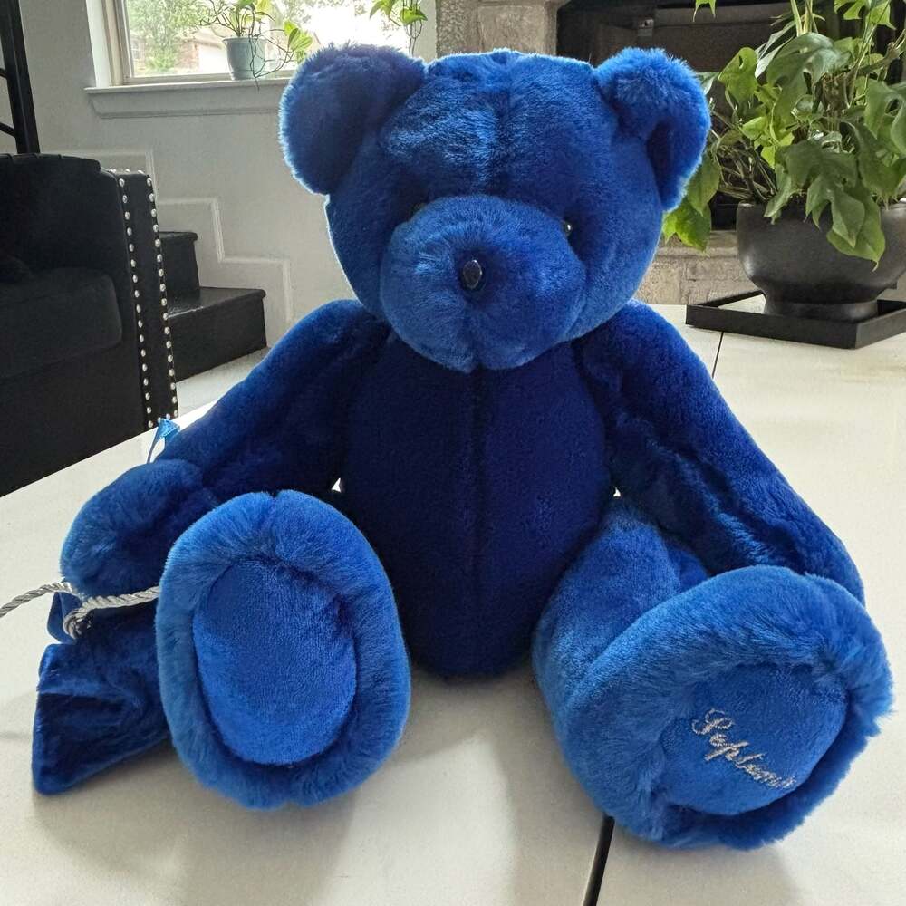 Beverly Hills Teddy Bear Co. September Sapphire Birthstone Blue Plush Bear